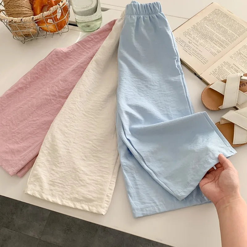 Casual Teen Girl Clothes  2 To 8  9 12 Years Kids Girls Pants Solid Color Trousers Children's Pants For Cute Elegant Girl Wear