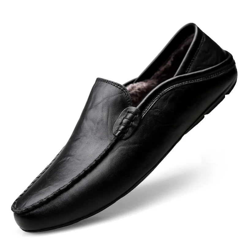 loafers shoes for  Men Casual Shoes Italian Brand Leather Loafer Slip on Men's Flats Male Driving Shoes Sneaker High-quality 、