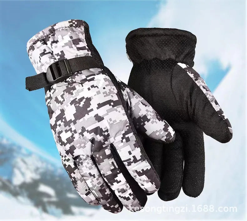 Leather Gloves for Men in Winter, Warm and Cold Resistant, Cycling Waterproof, Touch Screen, Motorcycle Windproof Gloves