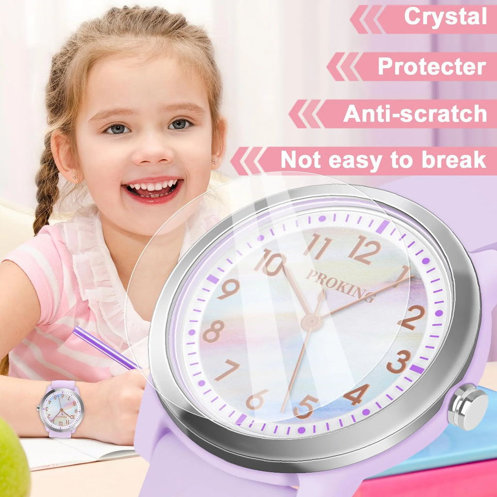 PROKING Kids Watch for Girls Boys Children Teens Analog for Kid 8-18 Years Old Learning Time and Easy to Read 50M Waterproof Wit