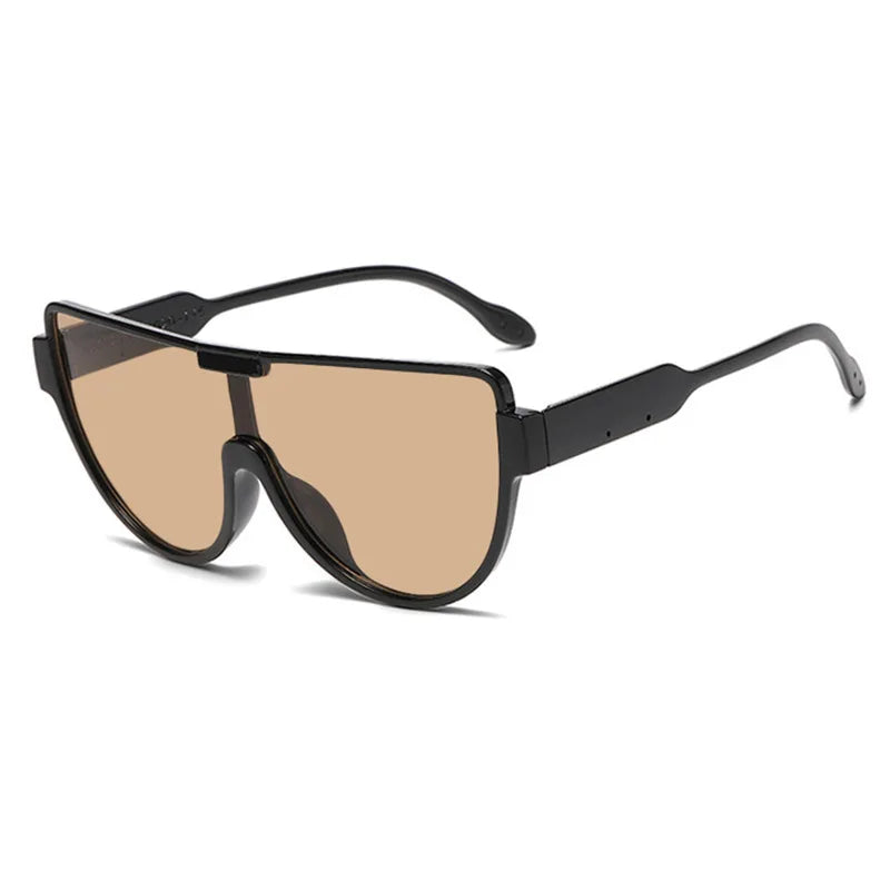 Women's Semi-Round Vintage Sunglasses 2026 New Trend UV400 Protection Anti Glare Monoblock Frame Outdoor Fashion Eyewear