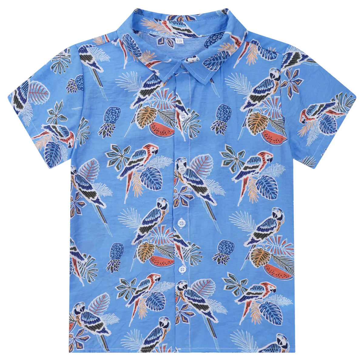 Kids Boys Hawaiian Shirts Tropical Graphic Print Short Sleeve Shirt Casual Turn-Down Collar Tee Tops for Vacation Beach Holiday