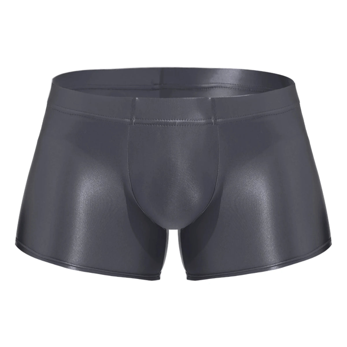 Swimwear for Men Low Rise Glossy Trunks Solid Color Boxers Shorts Homme Bathing Bottom Underpants Male Swimming Briefs Underwear