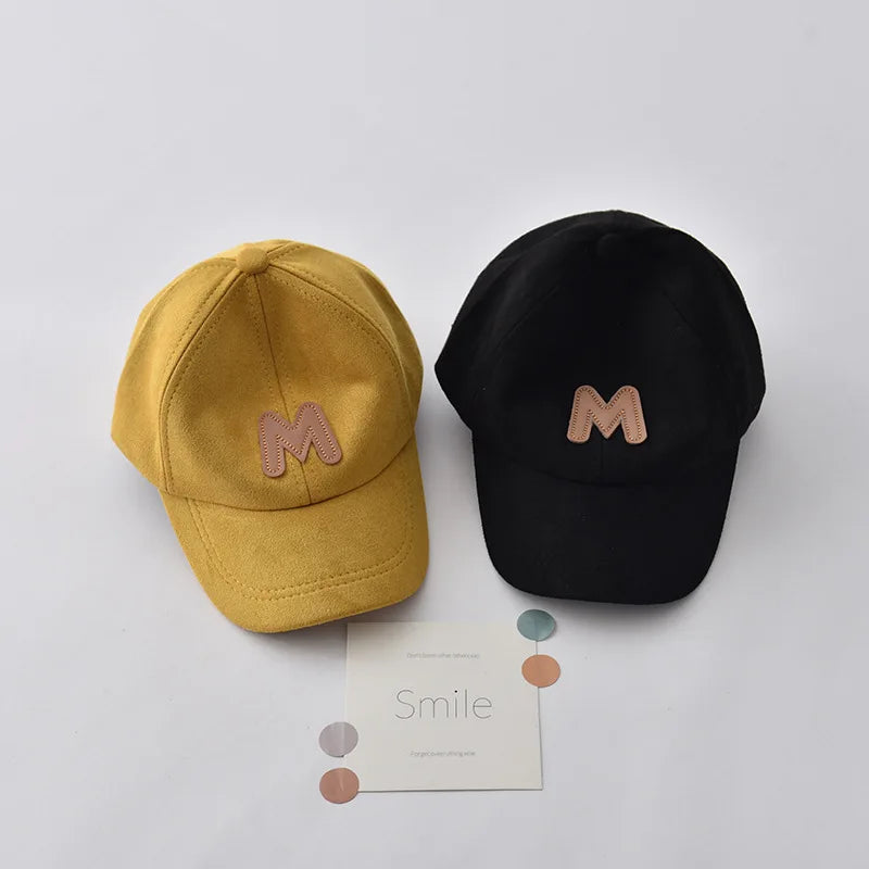High Quality Suede Children Baseball Hat Fashion Kids Peaked Cap Girls Boys Solid Color Duck Tongue Caps Baby Outdoor Sun Visors