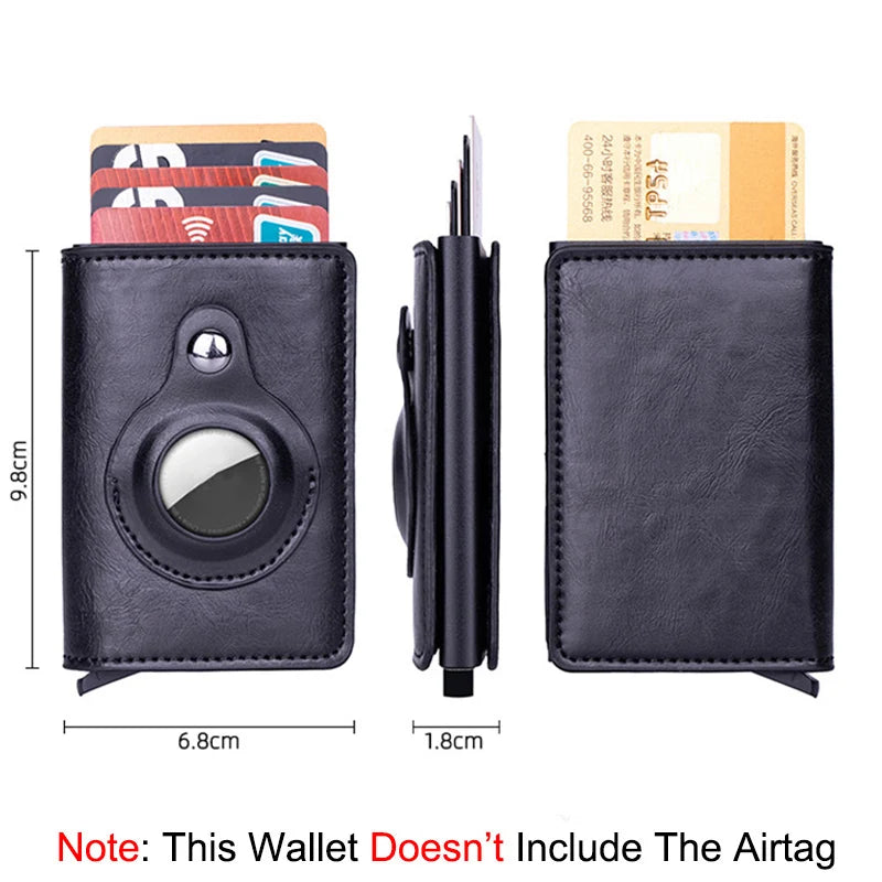 Men Wallet for Airtag Card Holder ID Bank Credit Cardholder Anti-theft Minimalist Metal Wallets Air Tag Male Aluminium Card Case