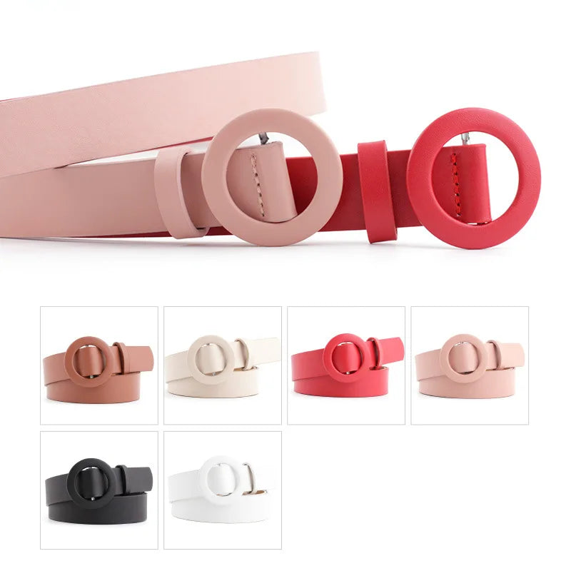 Women's Trousers Belt Fashion PU Leather Black Waistband High Quality Trend Woman Waist Belts Durable Working Belts DT077