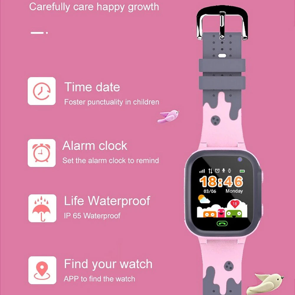 2025 Kids Smart Watch Waterproof SOS Antil-Lost Phone Watch SIM Card Location Tracker Child Smartwatch Kids Gift For IOS Android