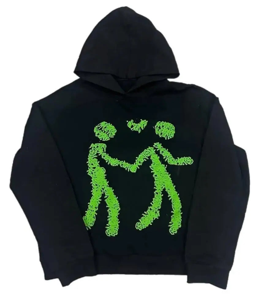 2025 American retro personalized hoodie trendy sports sweatshirt Y2K letter pattern printed hooded sweatshirt street wear