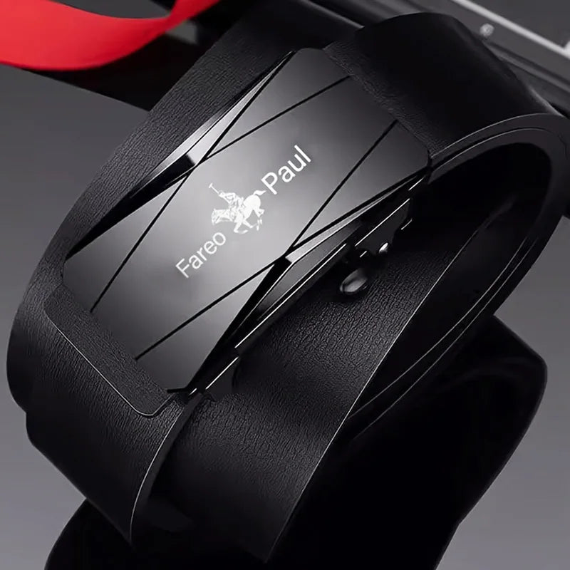 Men's Belt Fashin Belts For Men Casual Automatic Buckle Strap Bussiness PU Leather Pants Belt