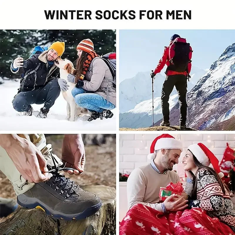 5 Pairs Merino Wool Socks for Man Women , Super Thick Hiking Sock Men's Thermal Socks for Cold Weather Men Woman Snow Socks