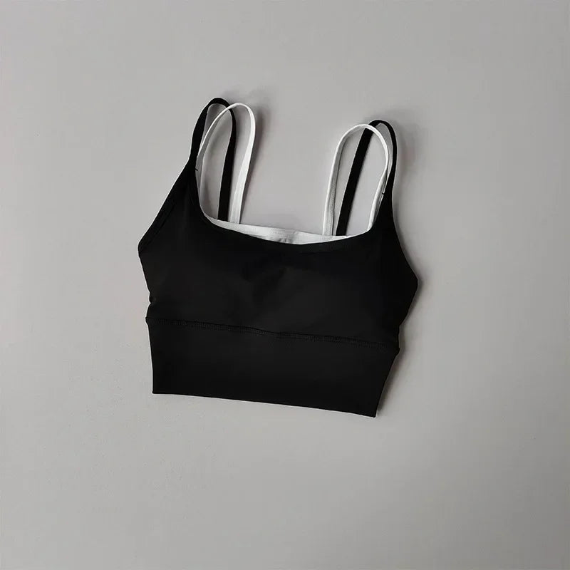 Sports Underwear Bras Top Women's Shockproof Running Gathering Fitness and Breasts Wearing Yoga Quick-drying Suspender Vests
