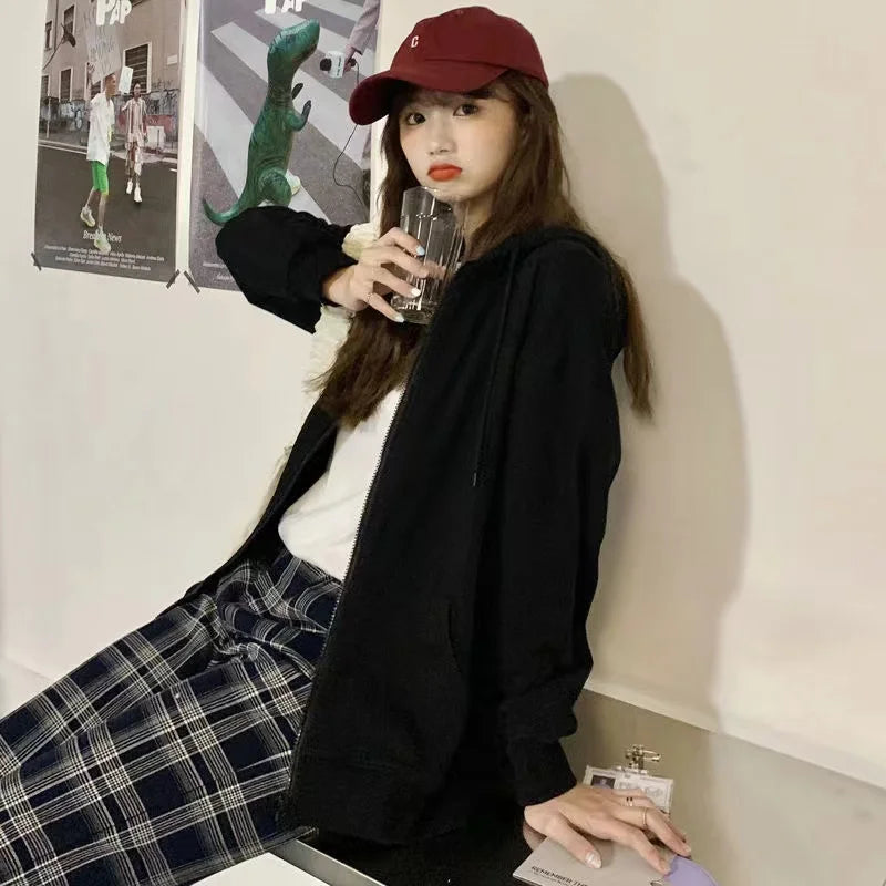 Fall Men's Lady Casual Long Sleeve Hoodie Sweatshirt Jacket with Zipper - Ideal for Relaxed Outings & Male Couple Fashion