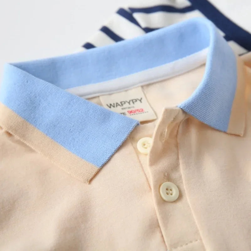 Kids 2-6Y Comfortable Cotton Casual Boys Tops Childrens Summer Short Sleeve Polo Shirts 4 Styles Handsome Cartoon Embroidery