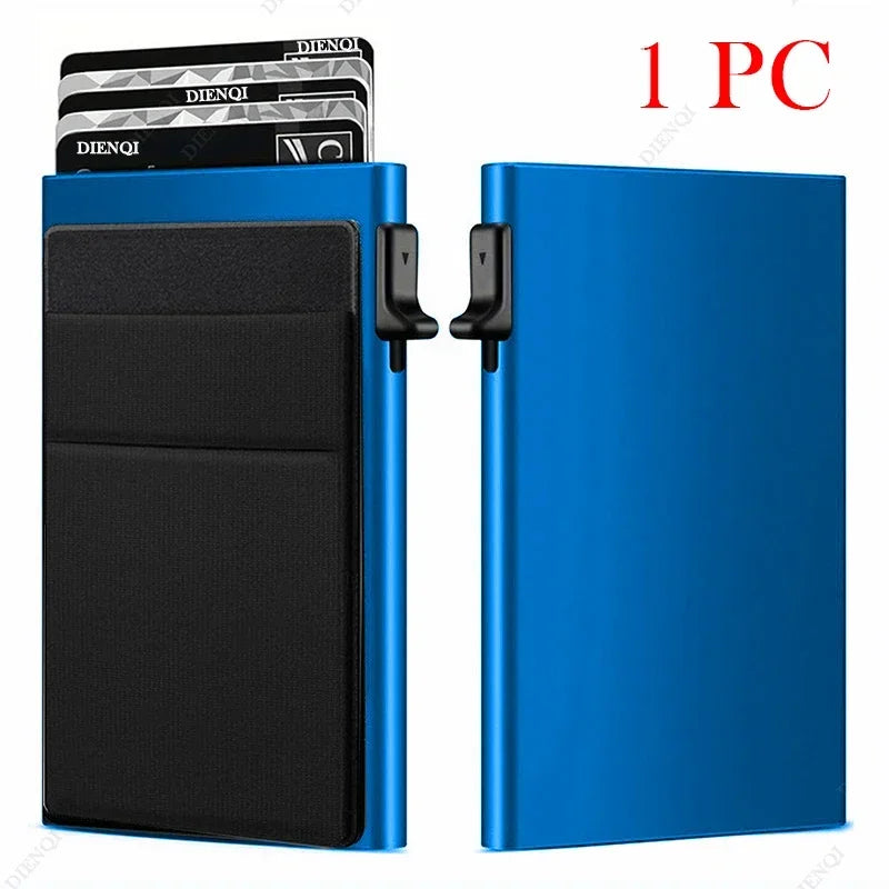 Anti Rfid Credit Card Holder Men Minimalist Wallets Thin Slim Mini Luxury Metal Bank ID Cardholer Case Wallet for Men Carteras