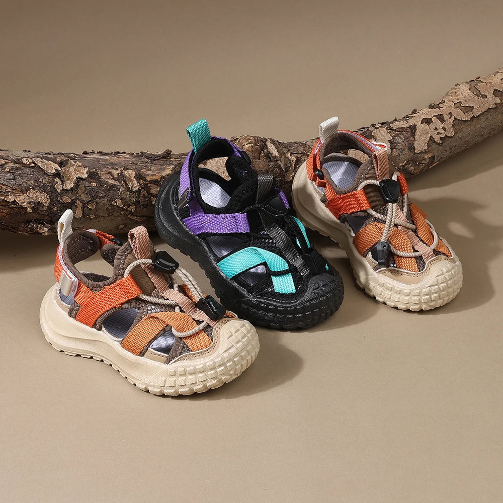 2025 New Summer Children Sandals For Boys Mesh Breathable Kids Sport Shoes Soft Sole Fashion Toddler Boys Beach Sandals EU21-30