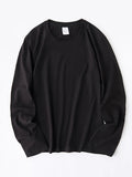 Women O-neck Long Sleeve T shirts Lady White Cotton Tops Female Soft Casual Tees Women's Black T-shirt