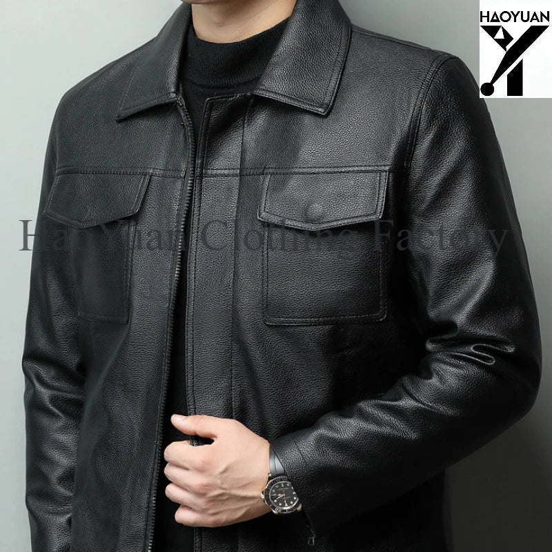 Men's Cycling Jacket Retro Casual Loose Cool Outdoor Cycling Hiking Camping Travel Home Workwear Men's Motorcycle Leather Jacket