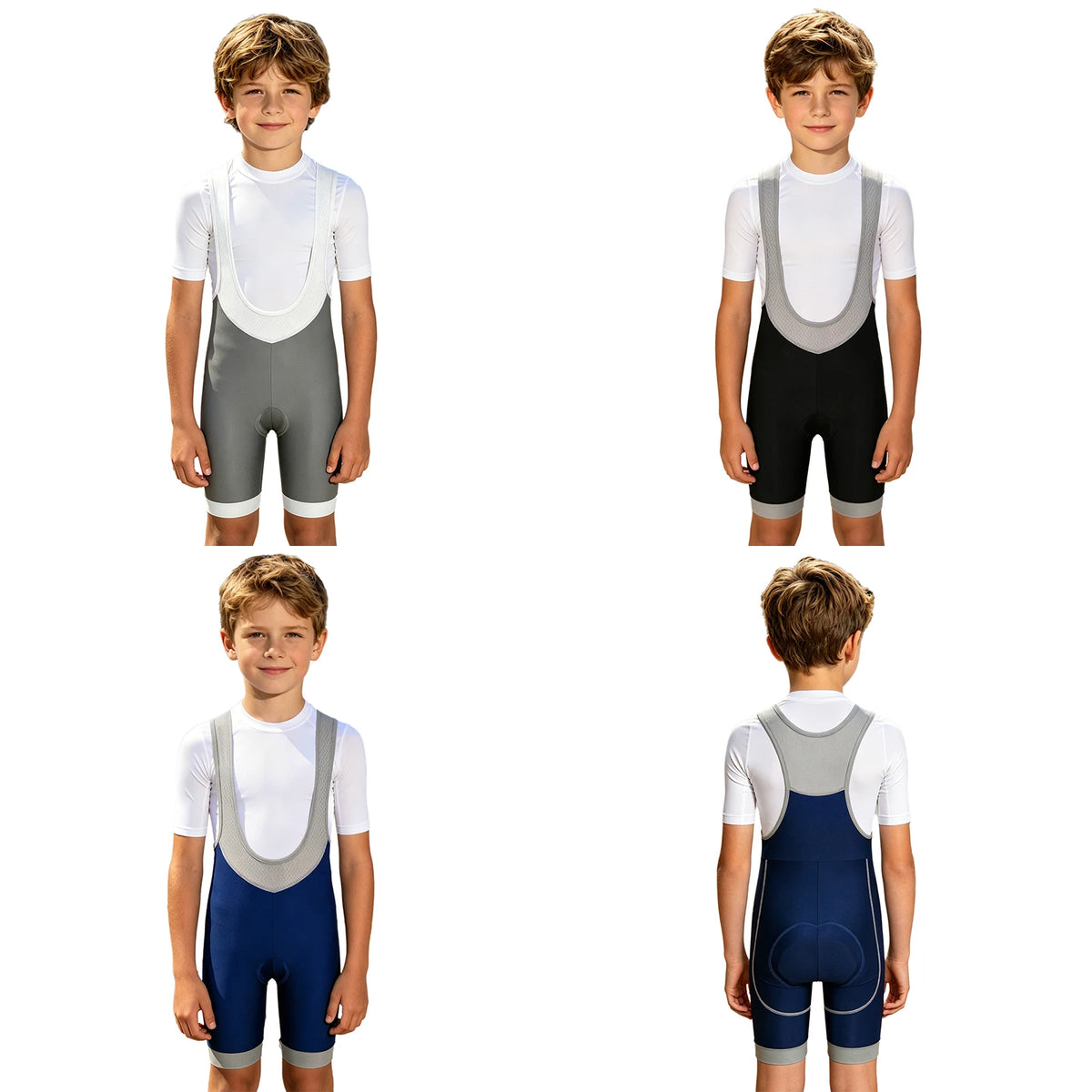 Kids Boys Girls Cycling Shorts Padded Cycling Jumpsuit Bodysuit Thigh Length Leotard for Sports Training Outdoor Wear Bike Ride