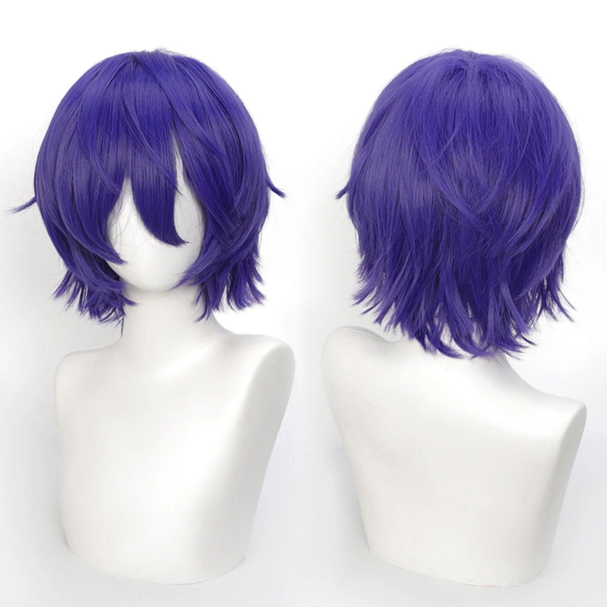 Short Wavy Bob Synthetic Wig with Air Bangs Heat Resistance Shoulder Length Curled 14inch Wigs for Daily Use Cosplay for Women