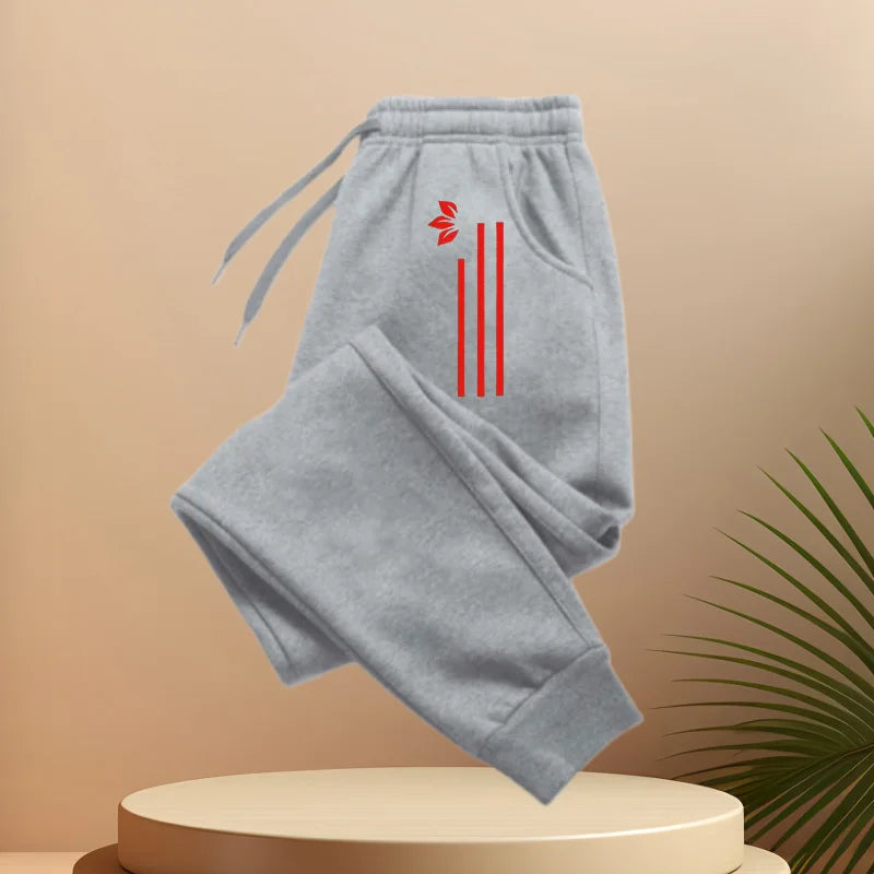 Men's classic sports pants, jogging pants, fashionable sports sweatpants, featuring "pattern printing, waist drawstring