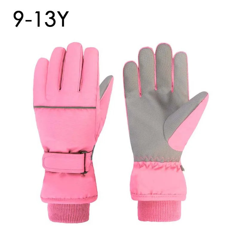 2024 Children Ski Gloves Keep Finger Warm Waterproof Thicken Mittens Winter Snowboard Snow Kids Gloves for Boys Girls