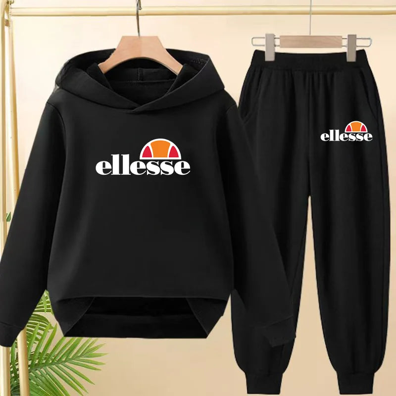 Kids Classic Fashion Top Letters Clothes Hoodie Girls Boy3-12Yrs Casual Sweatshirts+Pants Two-Piece Set Charming Coat Sports Set
