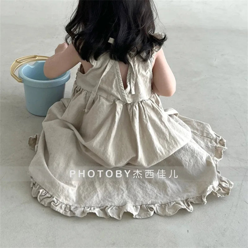 Korean Version of Baby Girl's Summer Dress New Dress Sleeveless Loose Doll Skirt Fashion and Cute Kids Dress