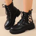 Women Platform Boots Warm Short Fashion Plush Ankle Boots Women Winter Lace Up Comfy Low Heels Shoes Women Zapatos De Mujer