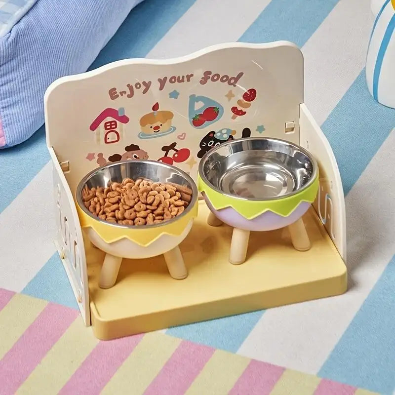 Pet Feeding Table For Cats And Dogs, Prevents Food Spills, Easy To Assemble And Clean, And Prevents Tipping Over.