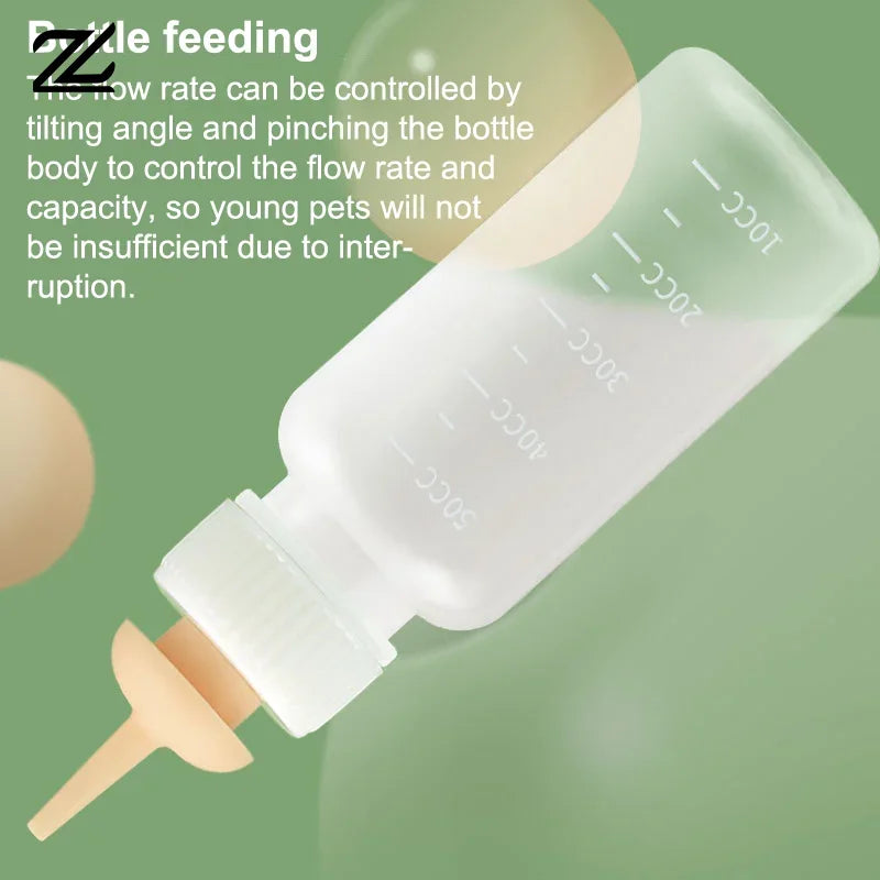 Pet Kitten Feeding Bottle Nipple Feeder Can Squeeze Liquid Milk Nursing Bottle For Newborn Dogs Puppies Rabbits Hamster Cat