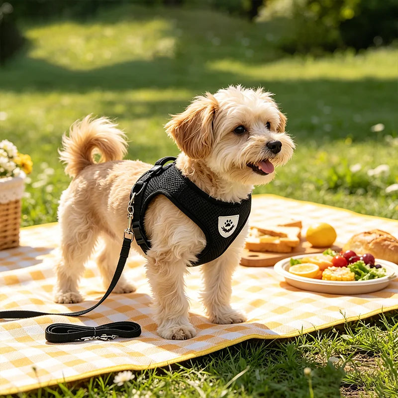 Cat Harness Vest Walking Lead Leash for Puppy Dogs Collar Polyester Adjustable Mesh Dog Harness for Small Medium Pet Accessories