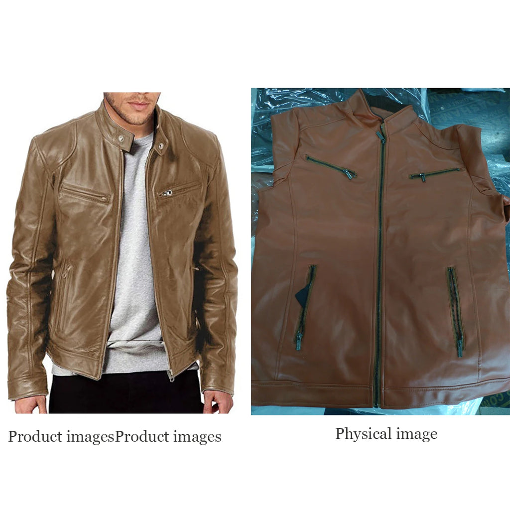 New Leather Jackets Man Bomber Motorcycle Biker Pu Leather Coat Spring Casual Loose Fit Faux Jacket Anti-wind Leather Coat Male