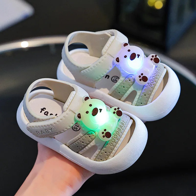 2026Kid Sandals LED Light Up Shoes For Girls Toddler Walking Shoes Girls Kids Children Baby Casual Shoes White Sandals for Girls