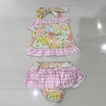 Wholesale Floral Swimmies Kids Strappy Ruffle Swimsuit Set One-Piece Swimsuit Boys Swim Trunks Boutique Children's Swimsuits