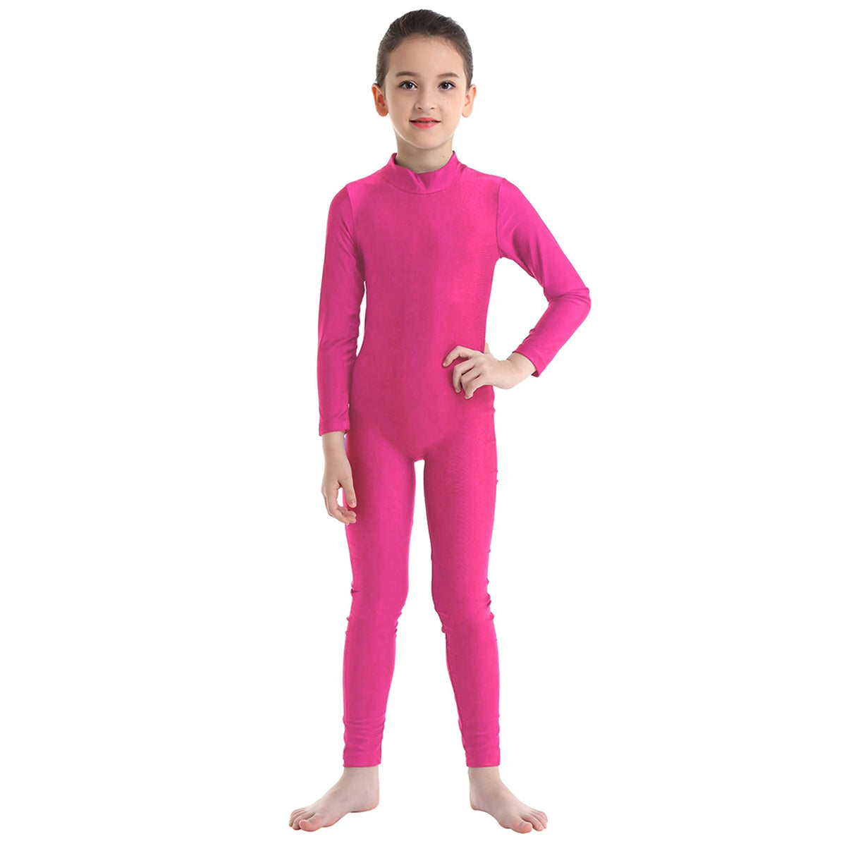 Kids Girls Full Body Suit Gymnastics Bodysuit Ballet Dance Jersey Leotard Jumpsuit Sports Unitard Children Dancewear Sportwear