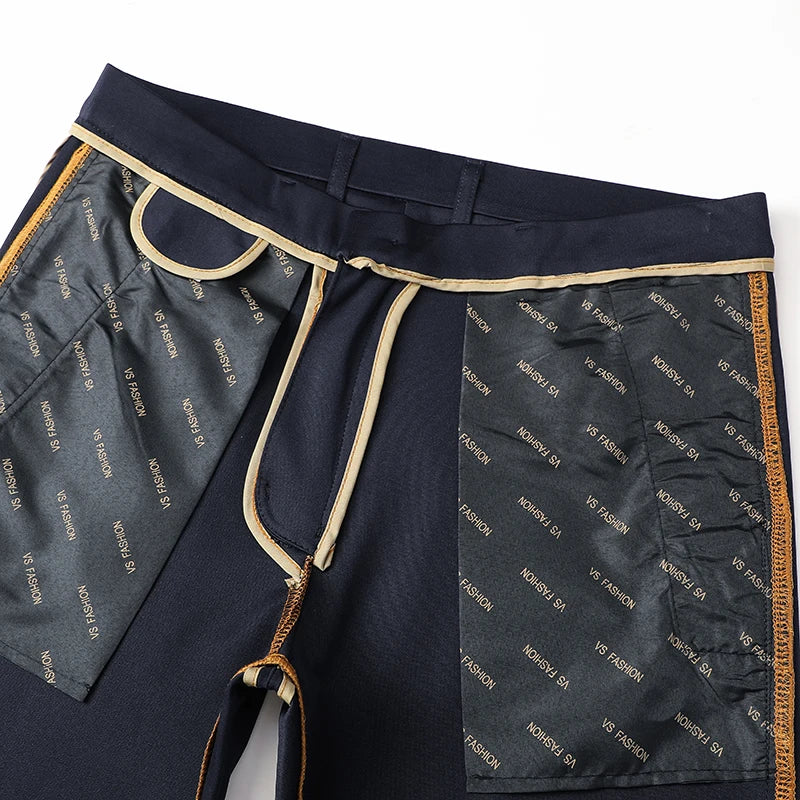 Mens Stretch Casual Pants Business Dress Pants Khaki Suit Pants Formal Dress Pants Embroidery