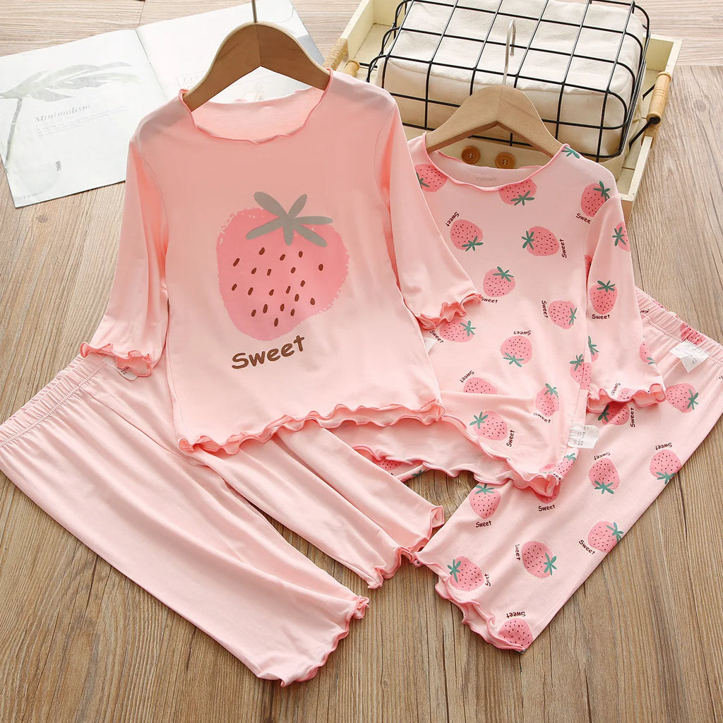 Kids Set Women Pajama Girl Women's Pajamas for Teen Girl Girl's Summer Pajamas Child House Clothing Girls Pyjama Set Loungewear