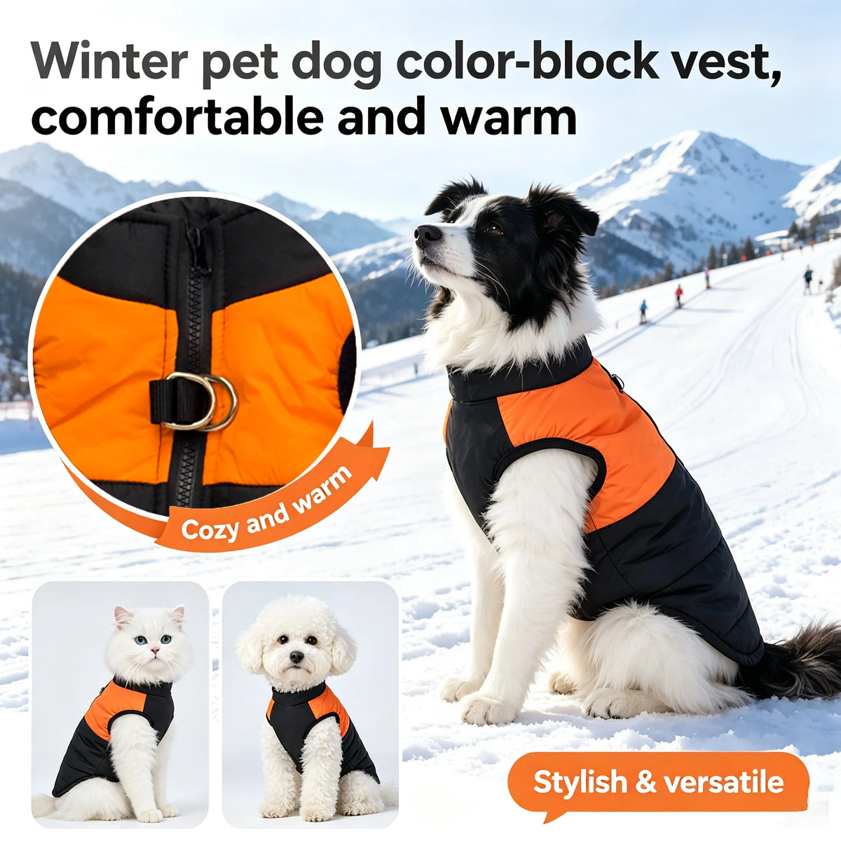 Winter Pet Dog Clothes, Warm Dog Coat, Puppy Clothing, Waterproof Pet Vest Jacket Suitable for Small and Medium Dogs