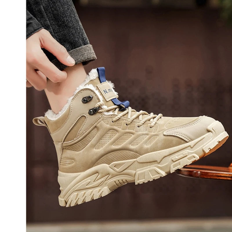 Men Boots 2026 New Winter Slippers Warm Men Shoes Waterproof Non-Slip Plush Sneakers Male Tenis Shoes Boots Men Sneakers Winter