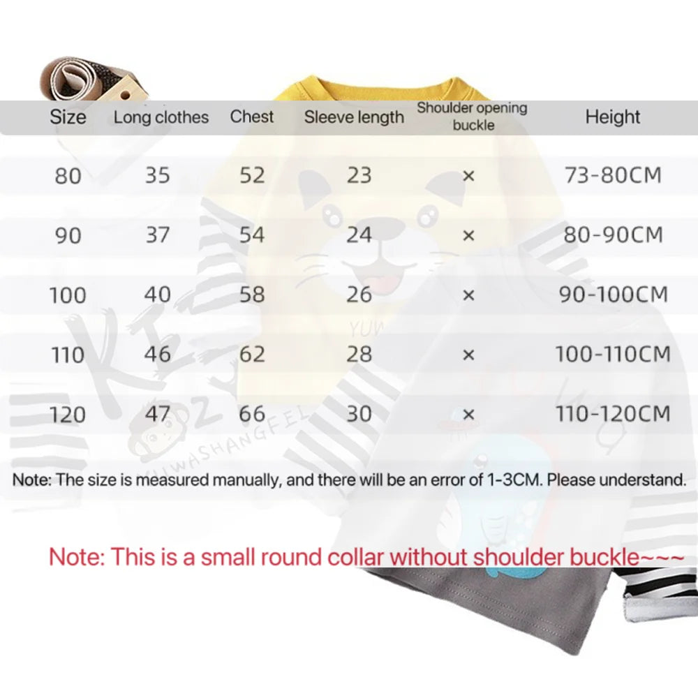 Kids Spring Autumn Long Sleeve Tops Boys Girls Cute Cartoon Shirts Toddler Daily Bottoming Tees Baby Soft Casual Outfits