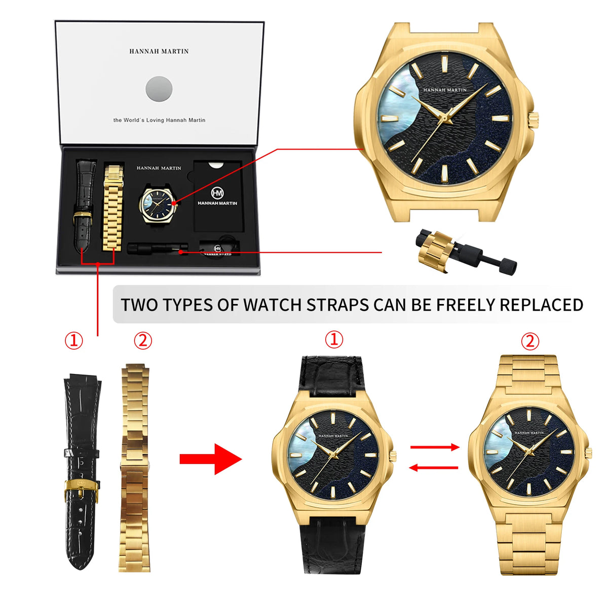Men Watches 40mm Stainless Steel Business Timepiece for Men Clock Japanese Quartz Movement Watch With Tool Included Reloj Hombre