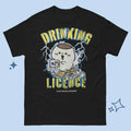 Chiikawa Kurimanjuu Drinking Licence Retro Anime T-shirt Distressed Graphic Cotton Tee Unisex Grunge Casual Streetwear Shirt