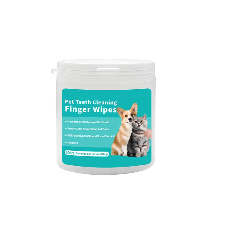Pet Teeth Cleaning Products, Disposable Finger Toothbrush, Finger-Sleeve Wet Wipes, Oral Care For Dogs And Cats