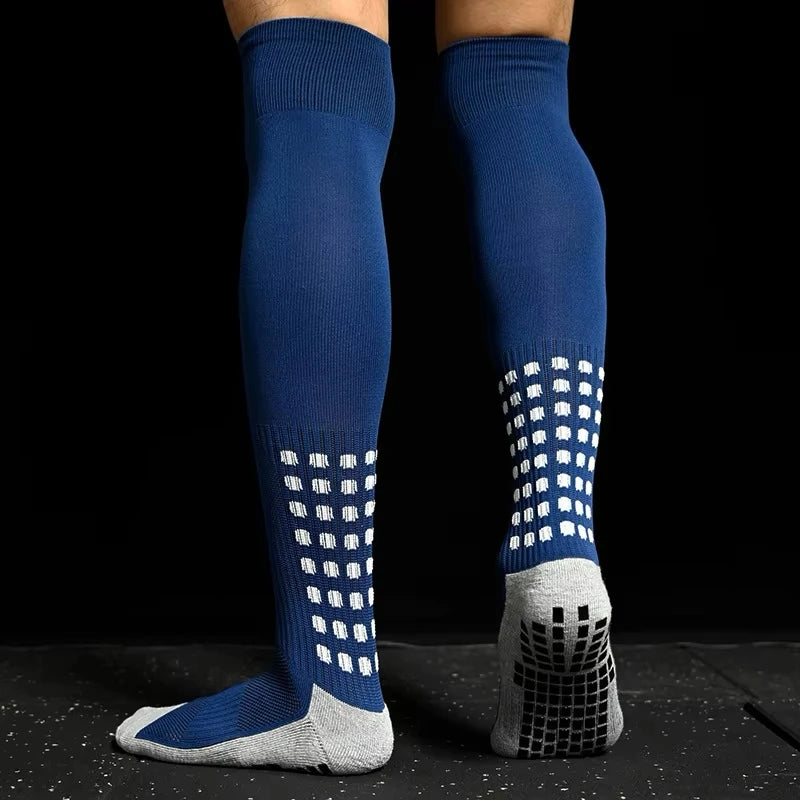 Sports Training Long Football Socks Men's Non-Slip Soccer Socks Breathable Knee High Towel Bottom Stockings For Cycling Hiking