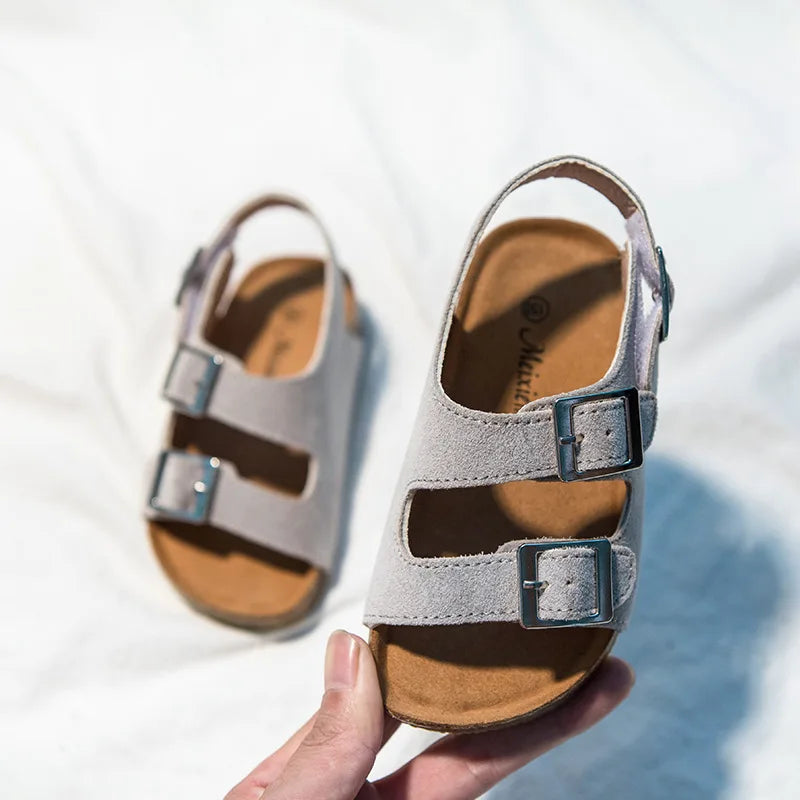 kid's Summer Boys And Girls Leather Sandals For Children Beach Shoes Kids Sports Soft Non-slip Casual Toddler Sandals 2-12 Years