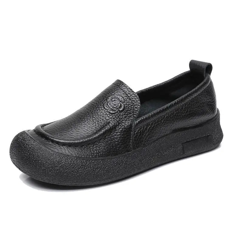 New Women Shoes Retro Luxury Genuine Leather Loafers for Woman Comfortable Vacation Casual Shoes Designer Shoes Zapatos De Mujer