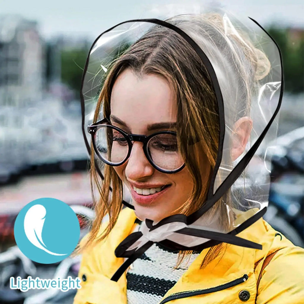 Womens Rain Hat Reusable Transparent Headwear with Brim Waterproof Transparent Rain Hat for Women Lady Girlfriend Mother Travel