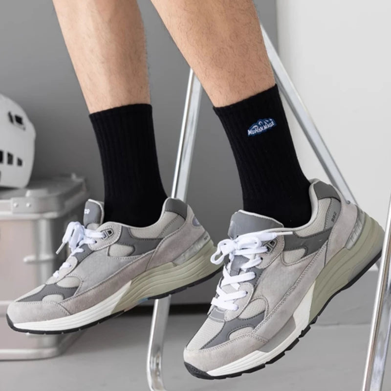Sock Men's Spring Summer Retro Ribbed Mid-Calf Socks Trendy Breathable Comfort Casual Daily Wear Socks Fashion Sports Crew Socks