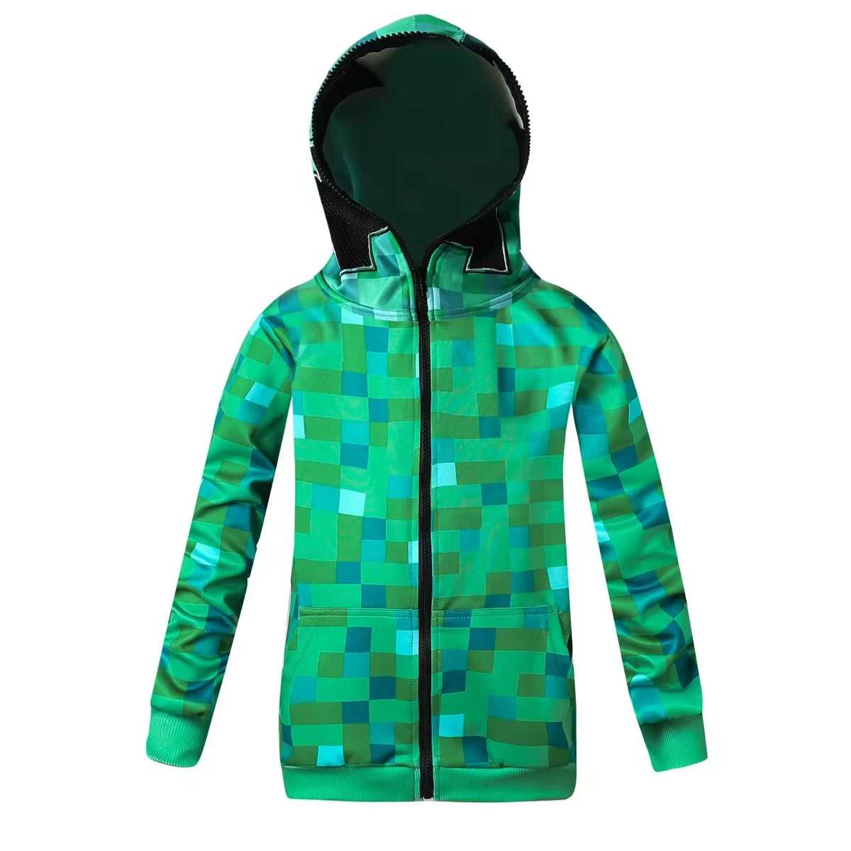 New Sportswear Kids Children Halloween Green Cosplay Costume Funny Clothing Birthday Party Boys M-Creeper Games Set Headgear