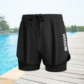 Summer Men Swimsuit Quick Dry Swimwear Swimming Tops+Trunks UPF50+ BeachSport Rash Guard Short Surfing Bathing Suit Set